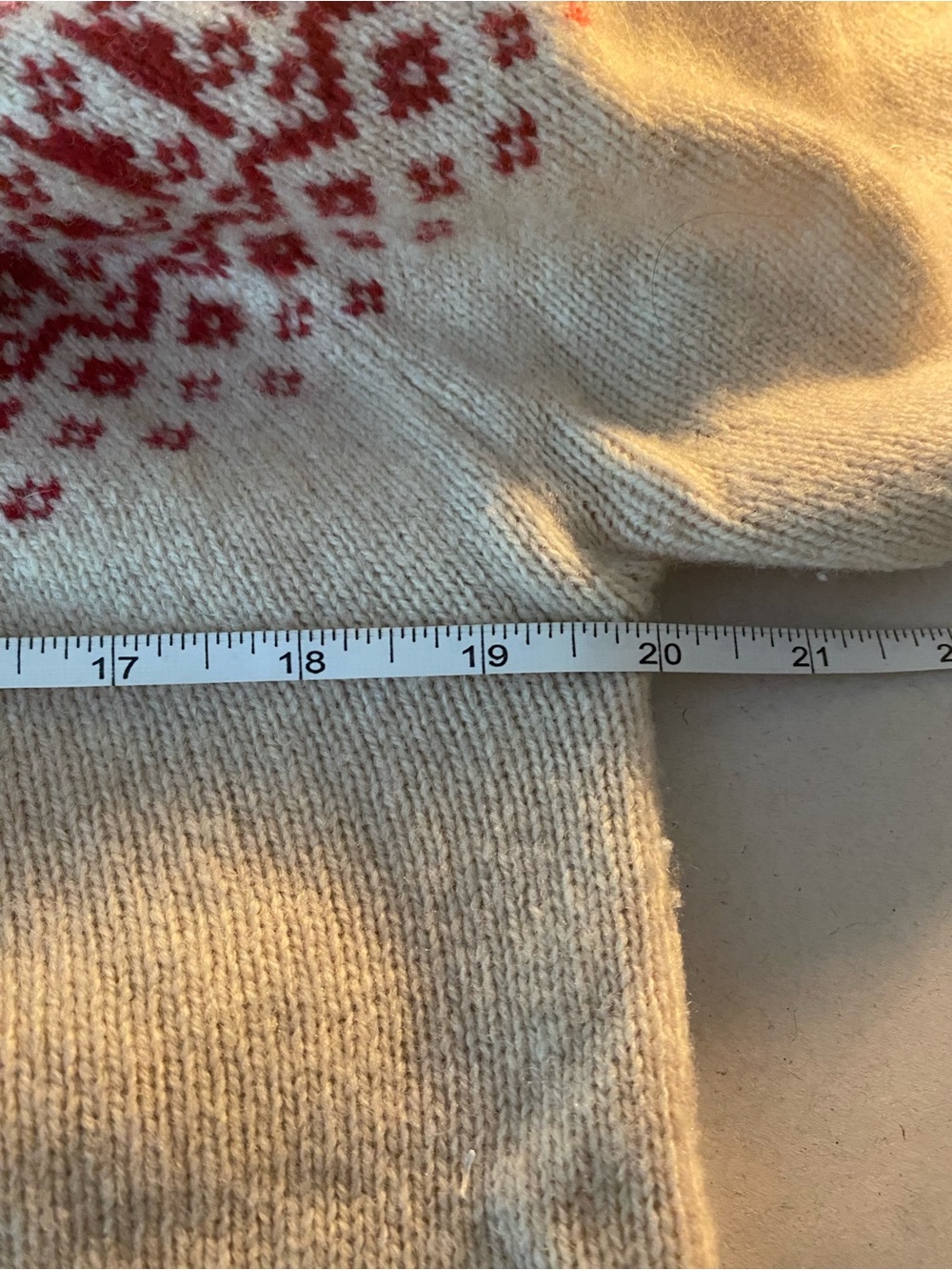 Tabitha Webb Lambswool Cream Sweater with Red Fair Isle Yoke - Picture 6 of 6